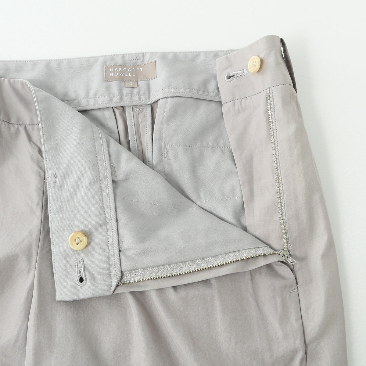 SILK COTTON POPLIN TROUSERS