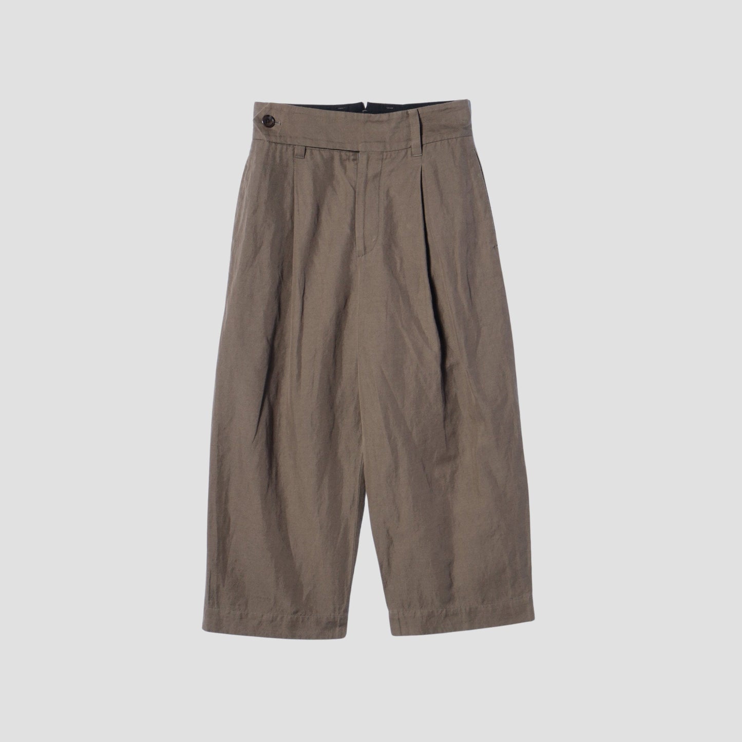 HIGH TWIST LINEN COTTON TWILL TROUSERS