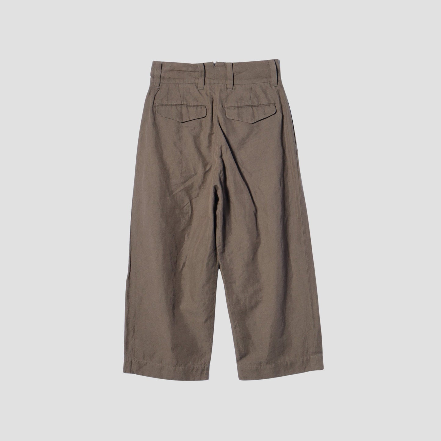 HIGH TWIST LINEN COTTON TWILL TROUSERS