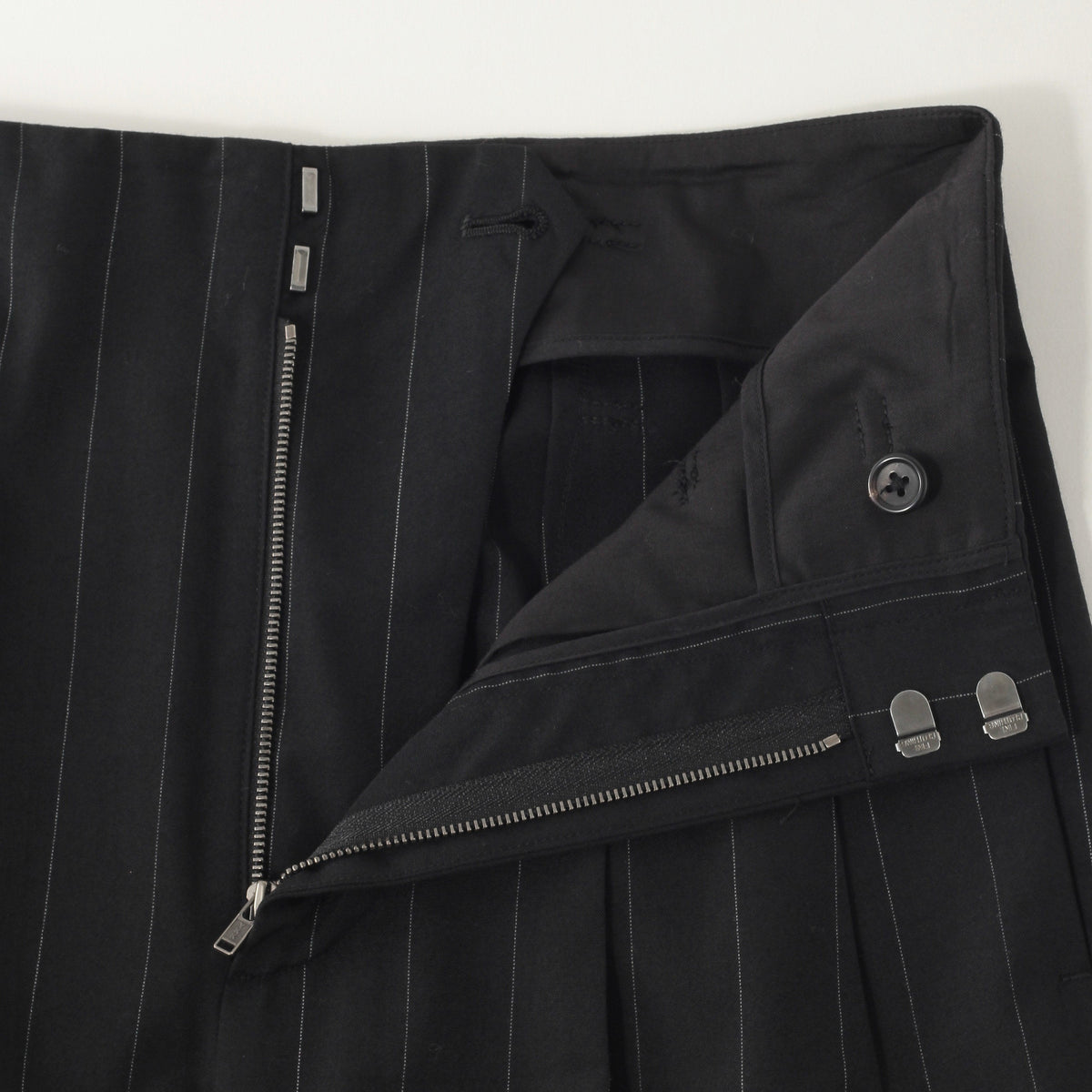WIDE PINSTRIPE WOOL TROUSERS