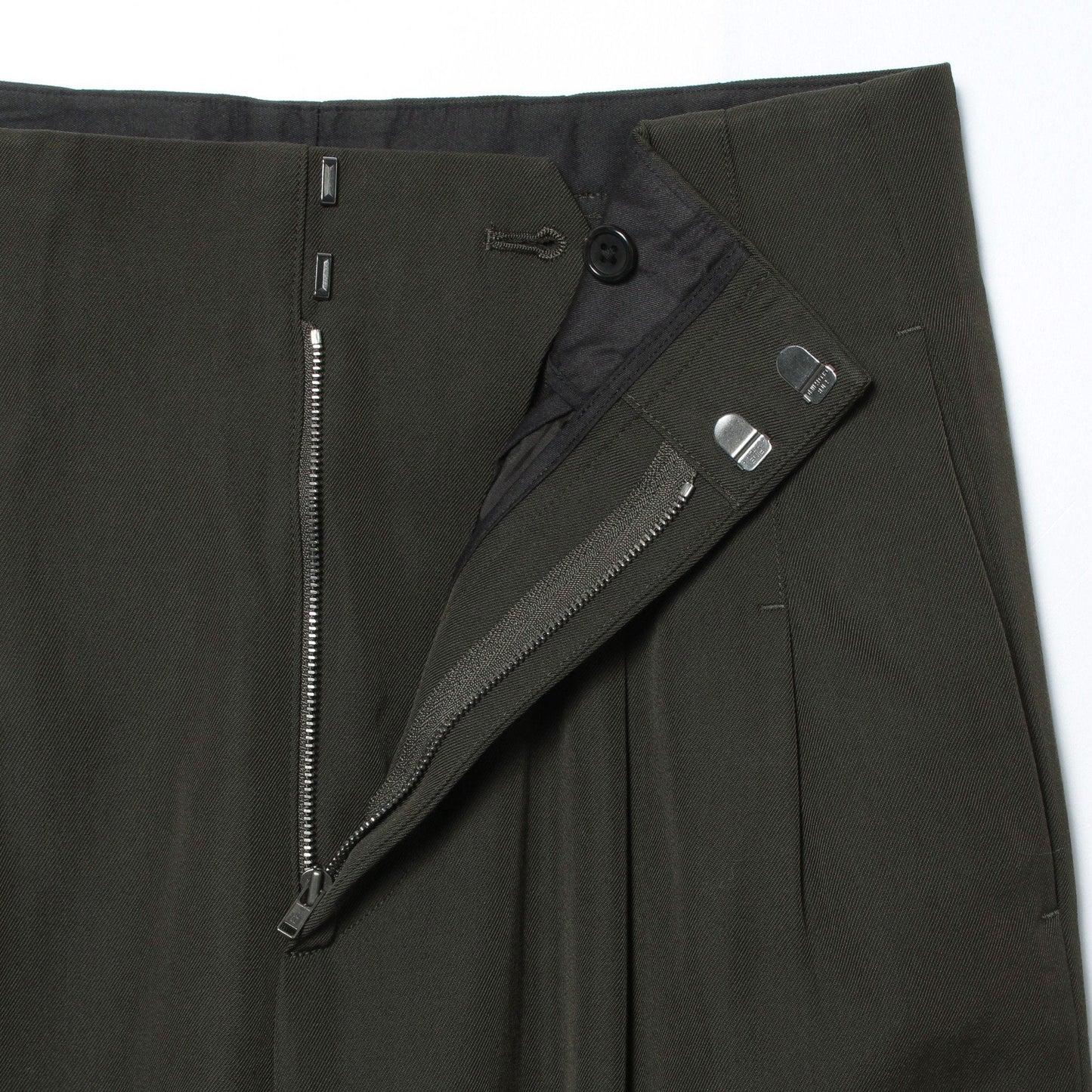 COMPACT COTTON WOOL TROUSERS