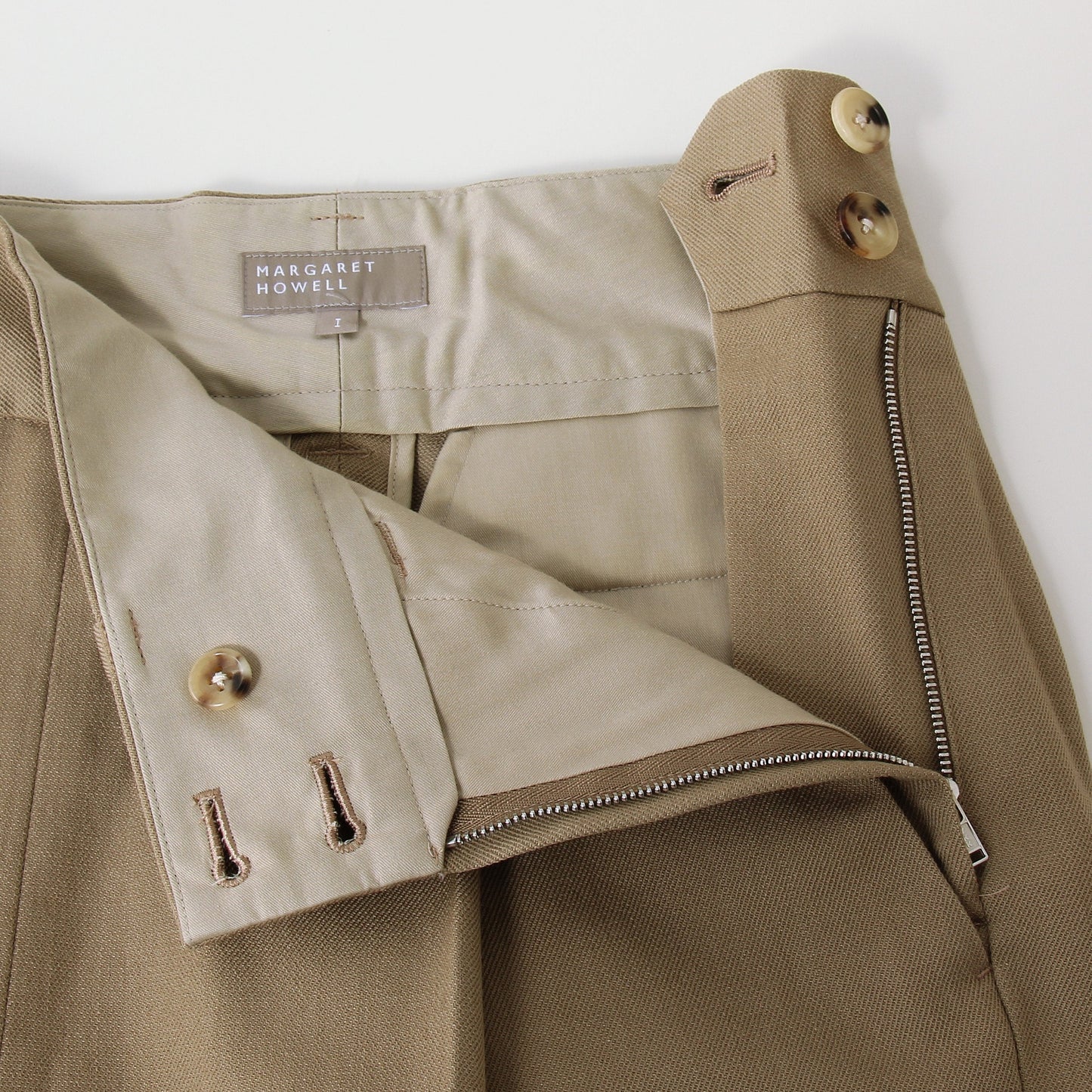 WOOL COTTON SERGE TROUSERS