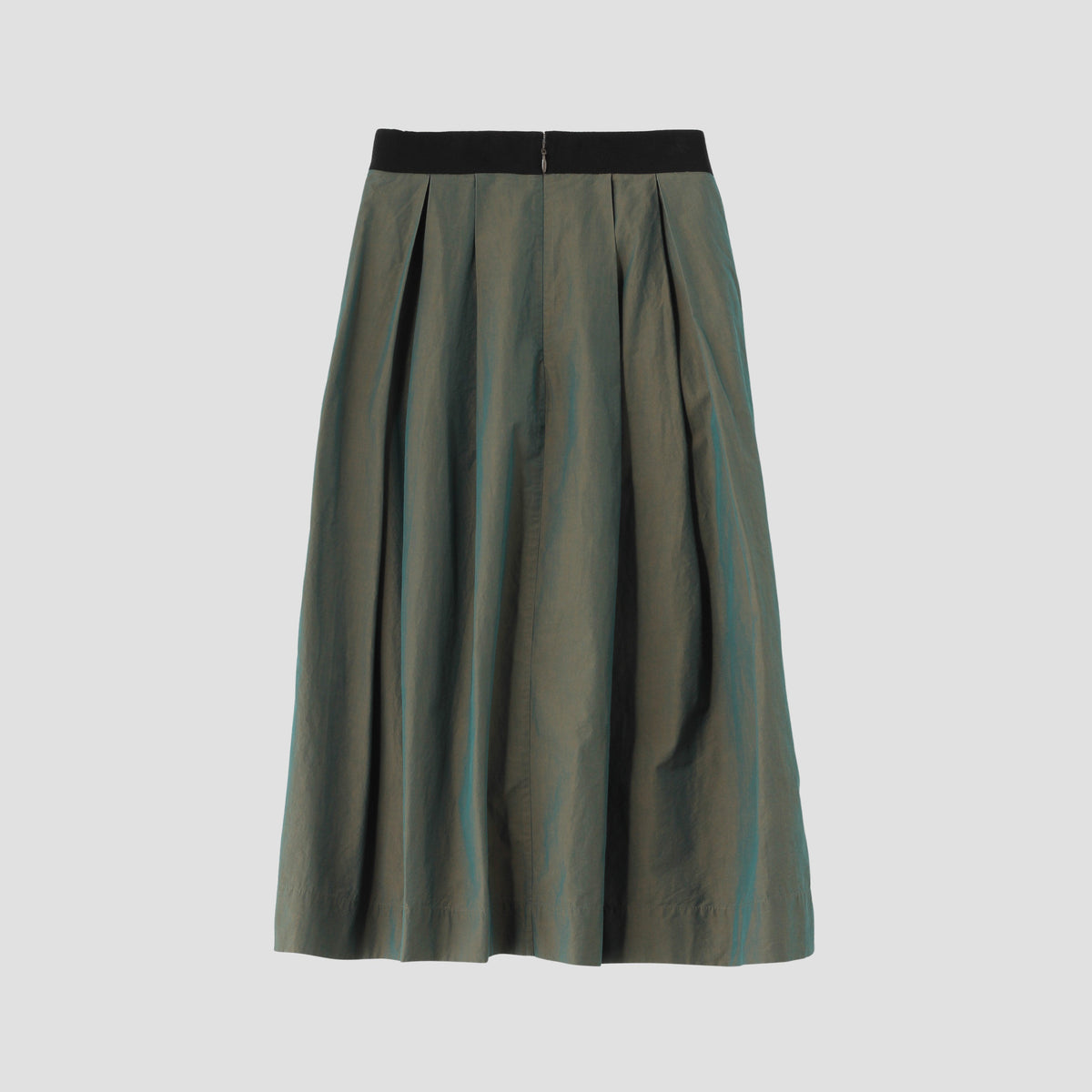 YARN DYED COTTON POPLIN SKIRT