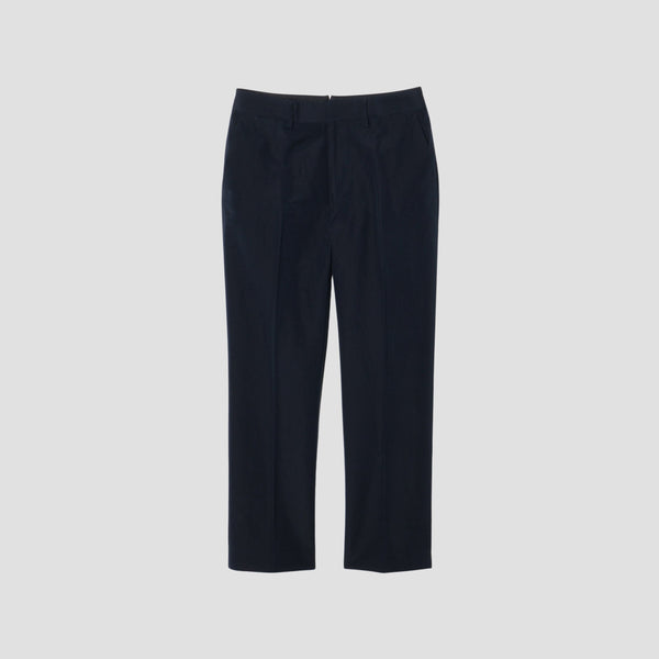 WOOL LINEN POPLIN TROUSERS