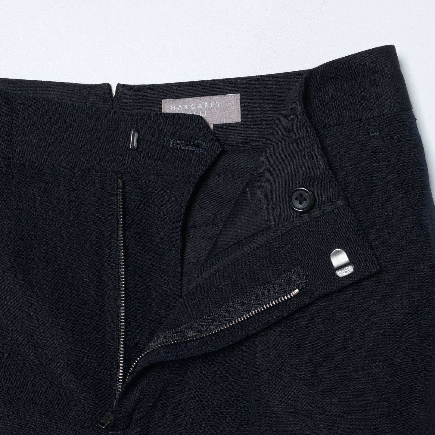 WOOL LINEN POPLIN TROUSERS