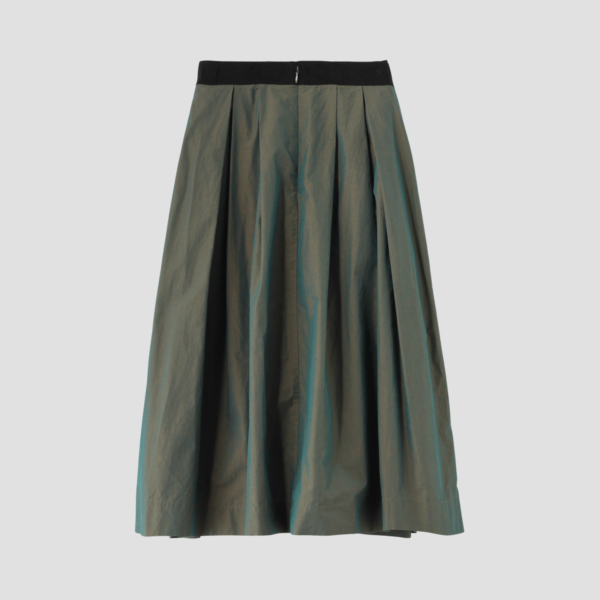 YARN DYED COTTON POPLIN SKIRT
