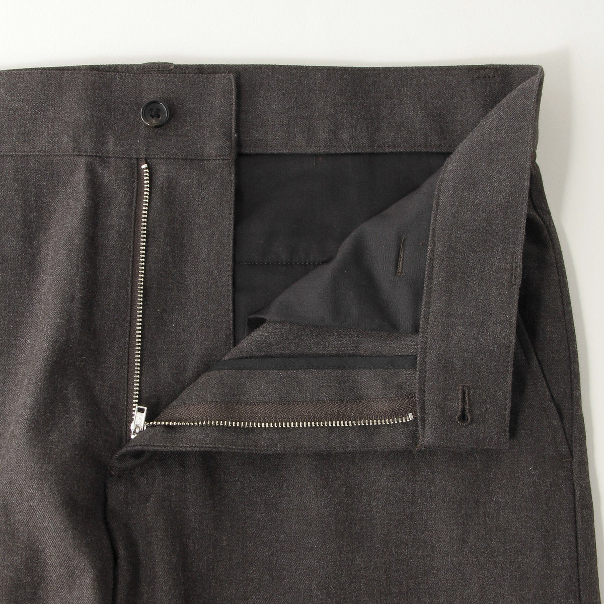 WOOL COTTON BRUSHED TWILL TROUSERS