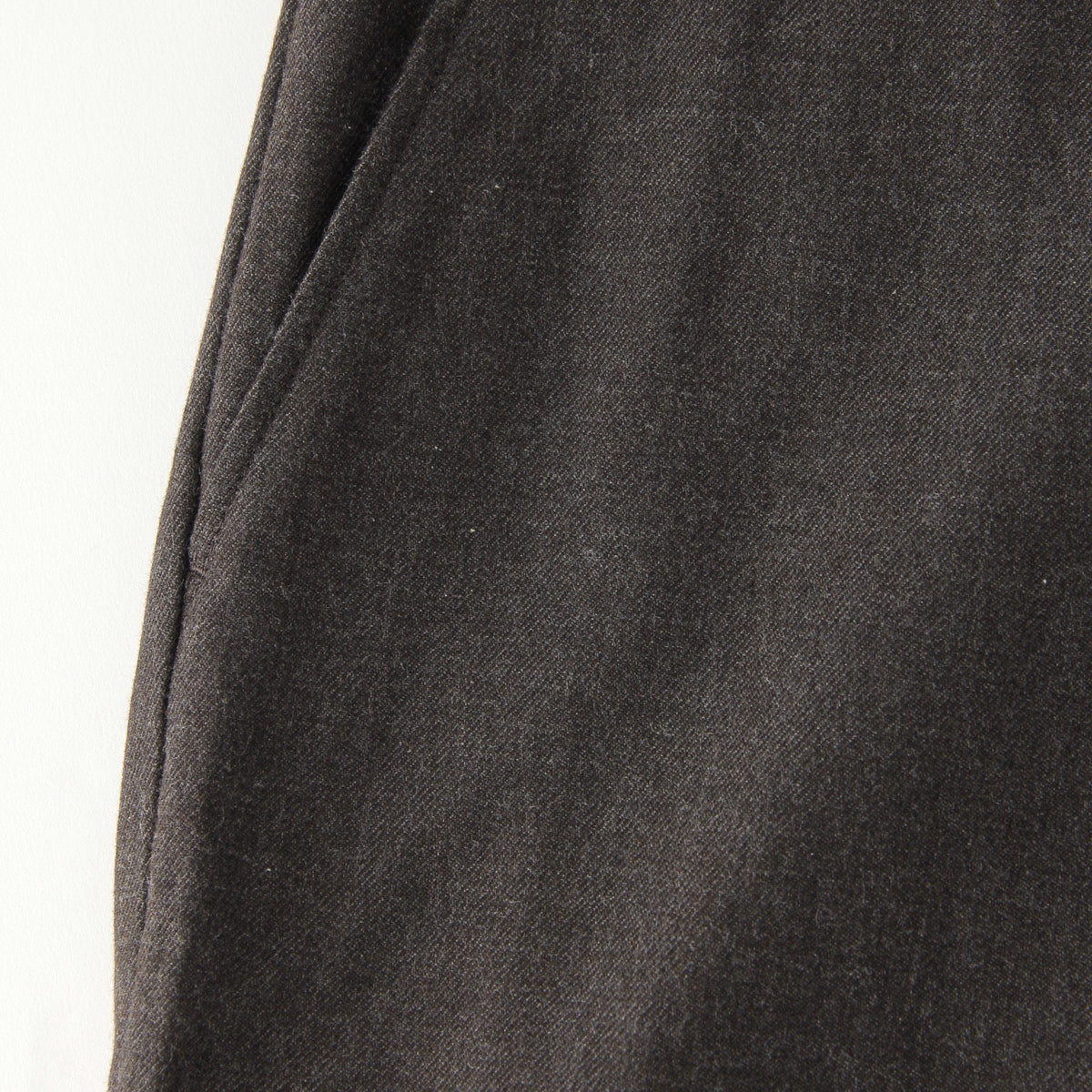 WOOL COTTON BRUSHED TWILL TROUSERS