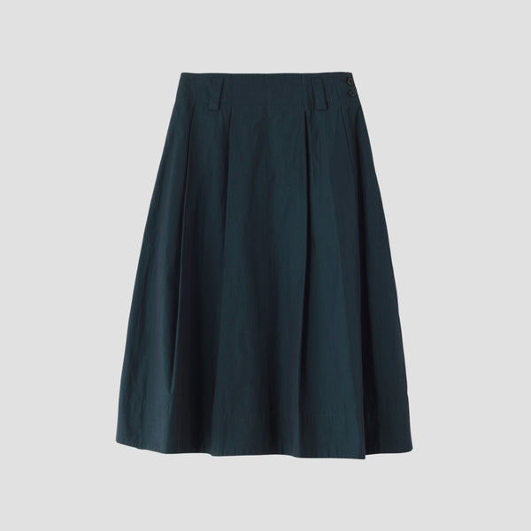 YARN DYED COTTON POPLIN SKIRT