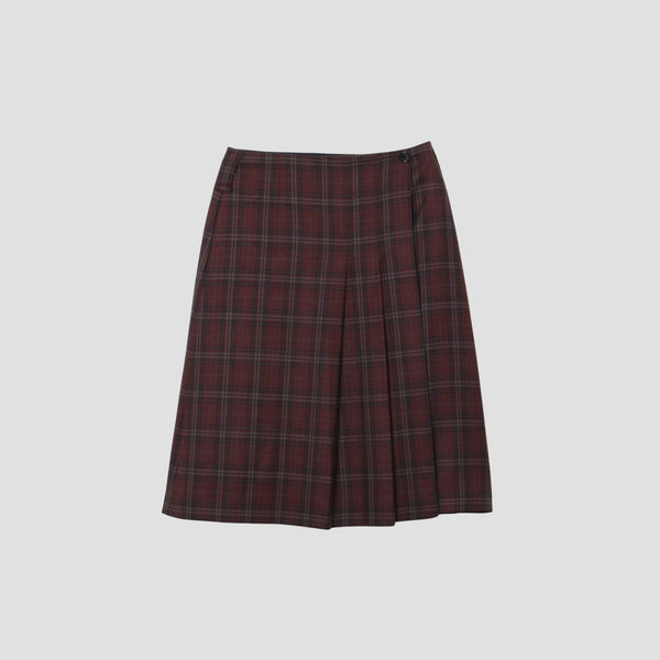 TONAL CHECK WOOL SKIRT