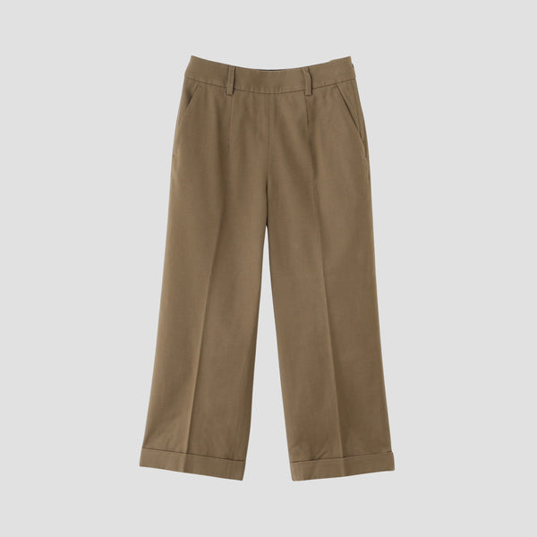 BRUSHED COTTON WOOL TROUSERS
