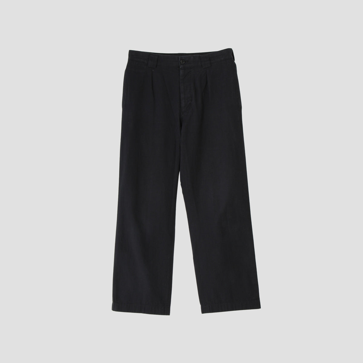 COTTON LINEN WASHED TWILL TROUSERS