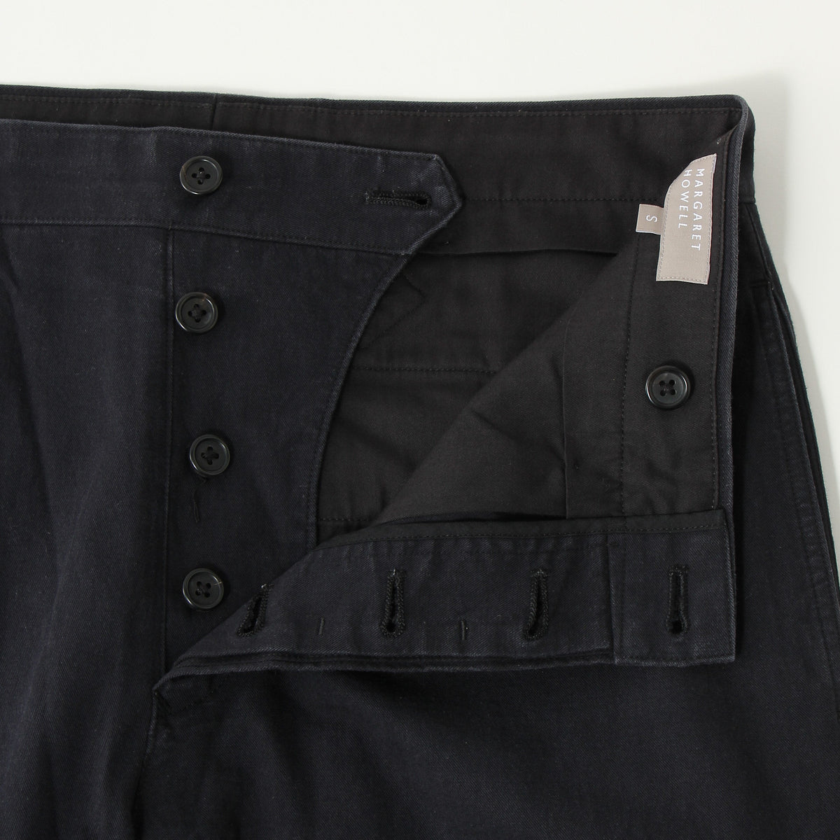 COTTON LINEN WASHED TWILL TROUSERS