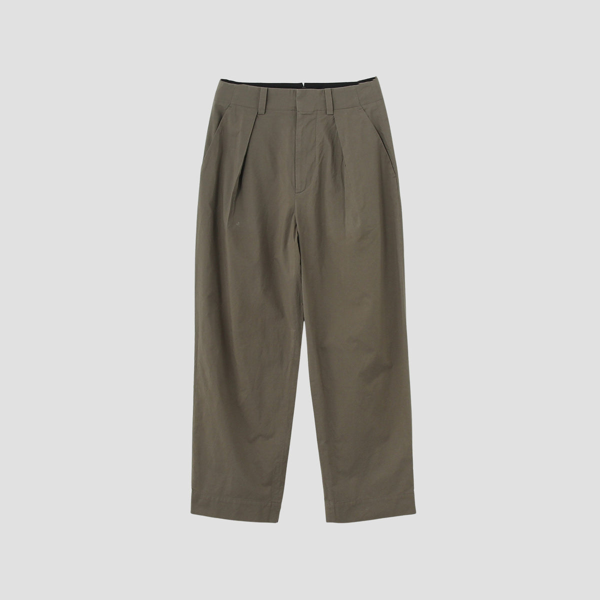MATT COTTON SILK POPLIN TROUSERS