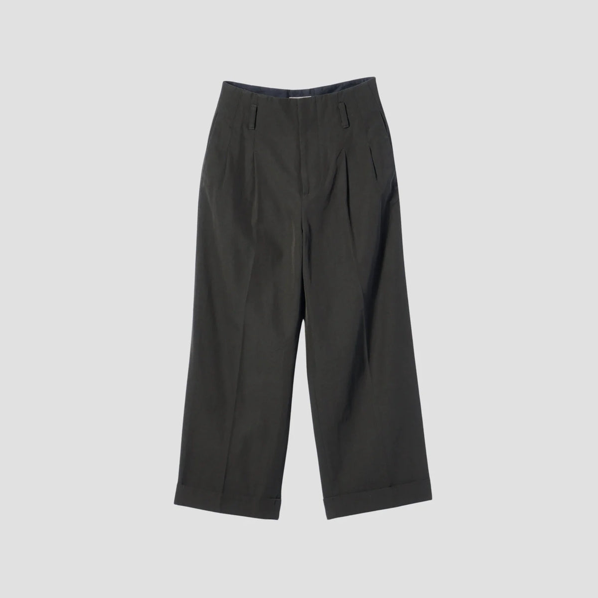 COMPACT COTTON WOOL TROUSERS