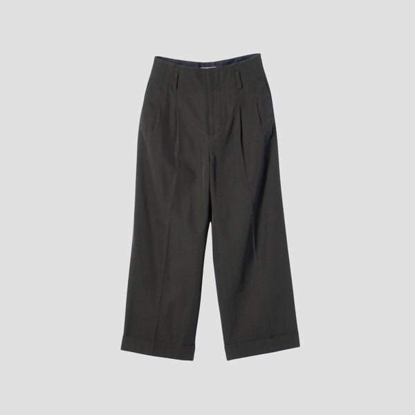 COMPACT COTTON WOOL TROUSERS