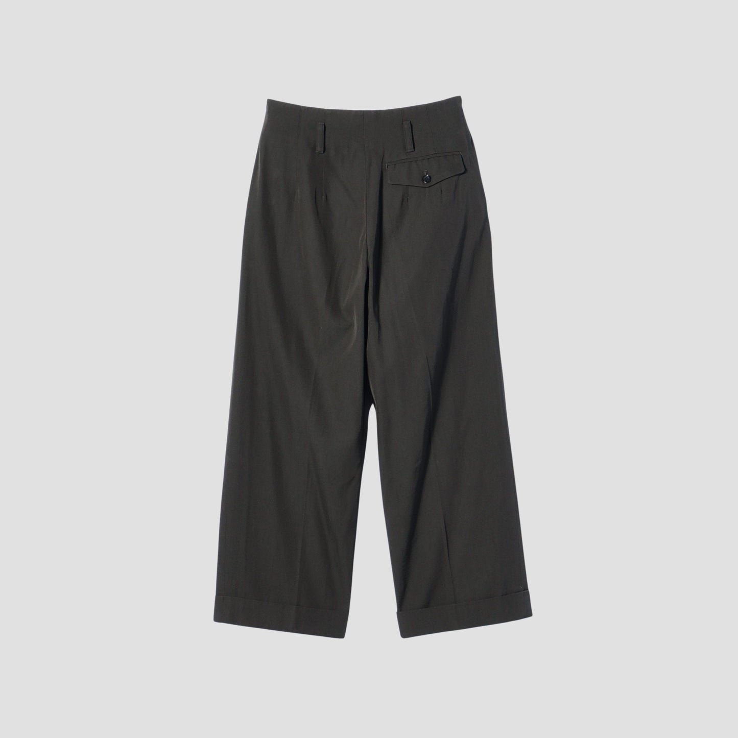 COMPACT COTTON WOOL TROUSERS