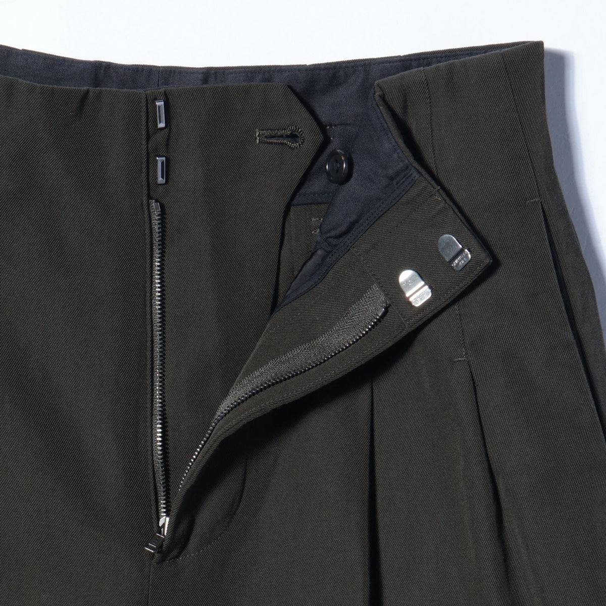 COMPACT COTTON WOOL TROUSERS