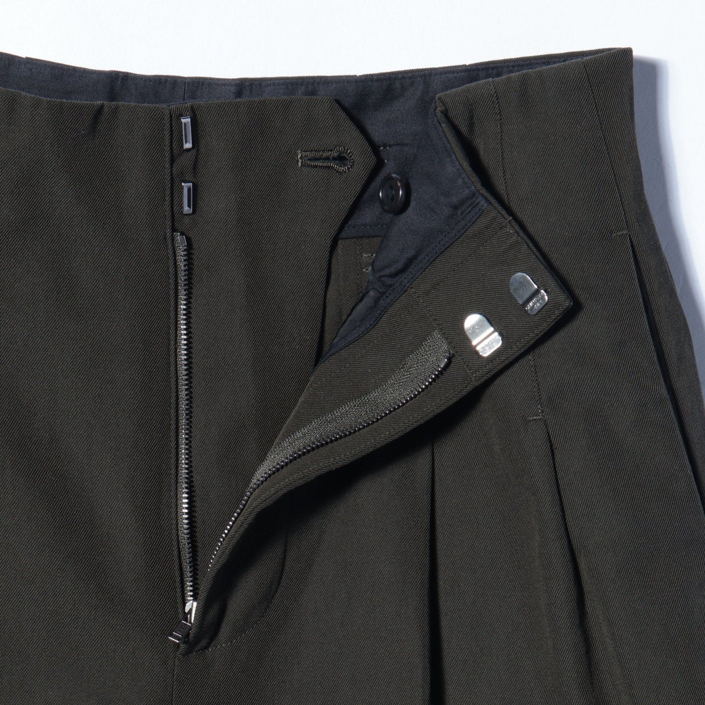 COMPACT COTTON WOOL TROUSERS
