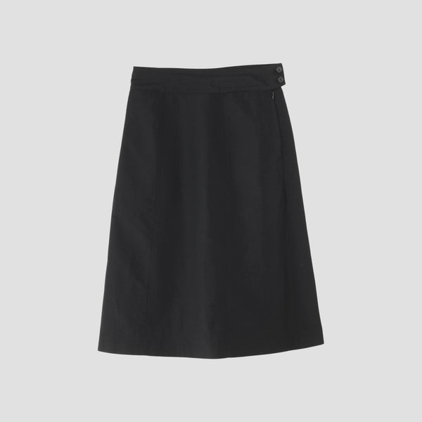 WOOL LINEN POPLIN SKIRT