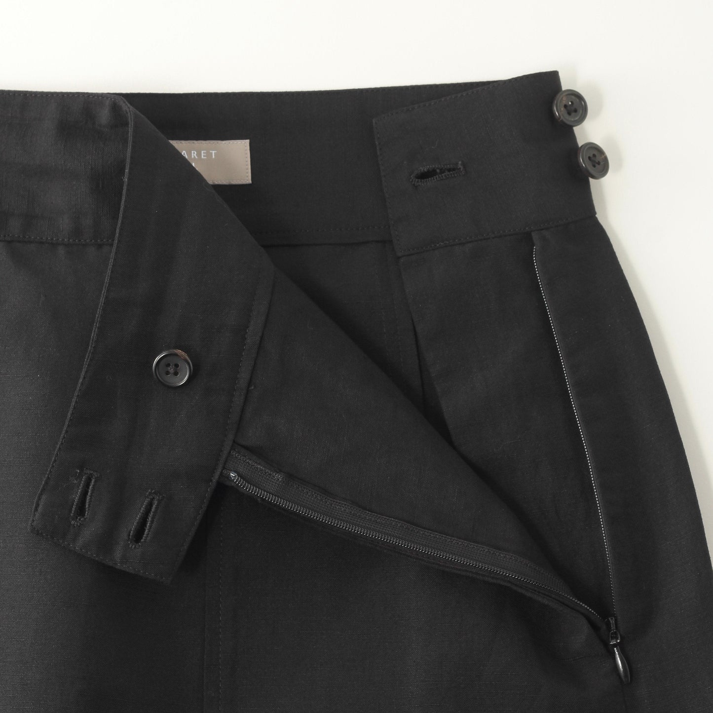 WOOL LINEN POPLIN SKIRT