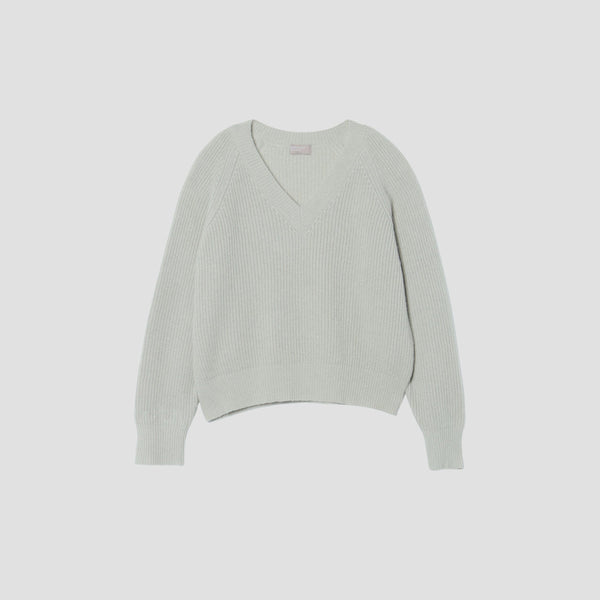 WOOL CASHMERE SILK V NECK JUMP KNIT