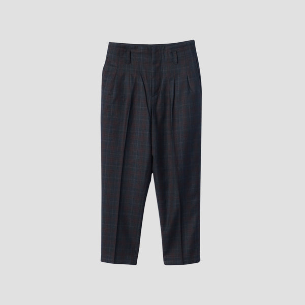 PLAID WOOL TROUSERS