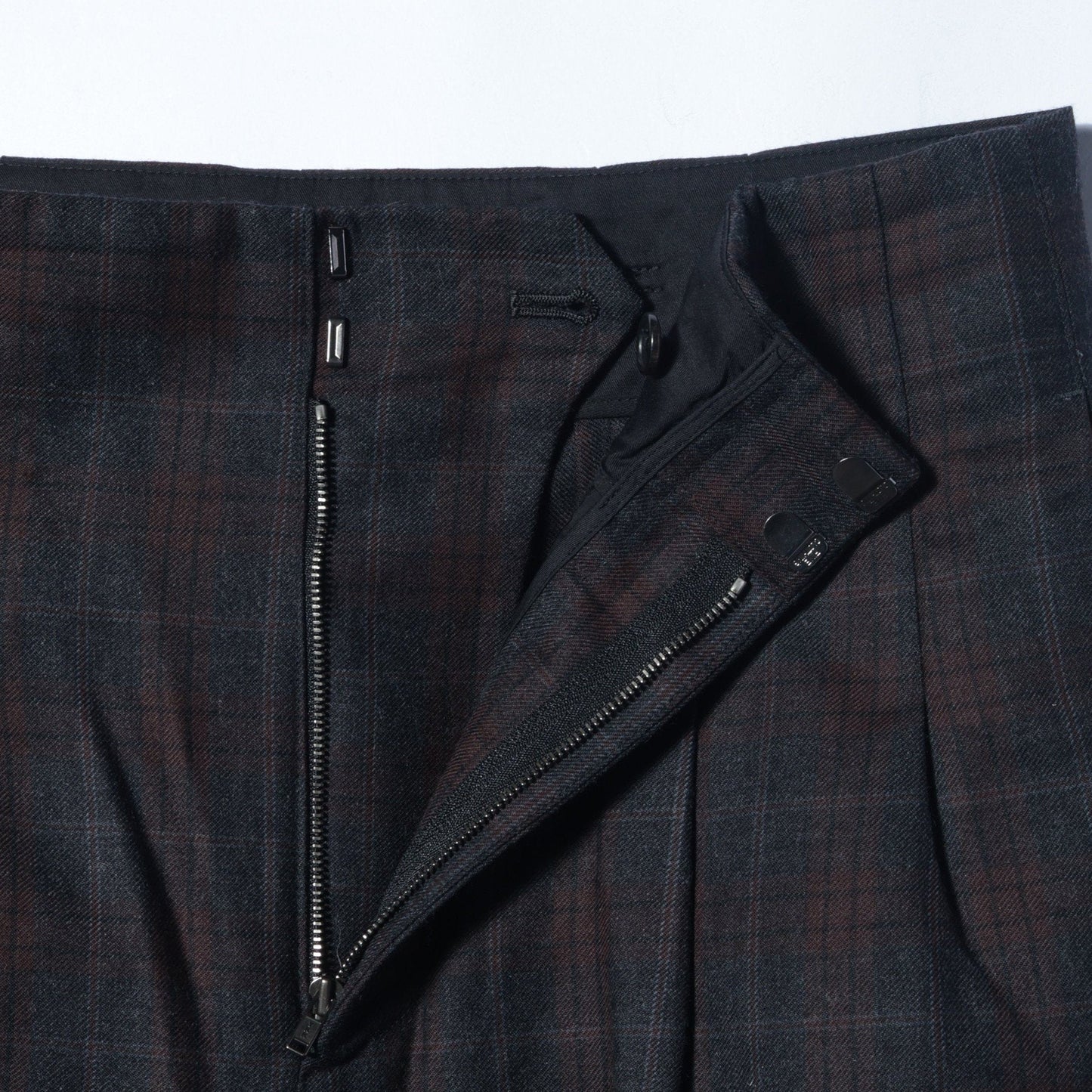 PLAID WOOL TROUSERS