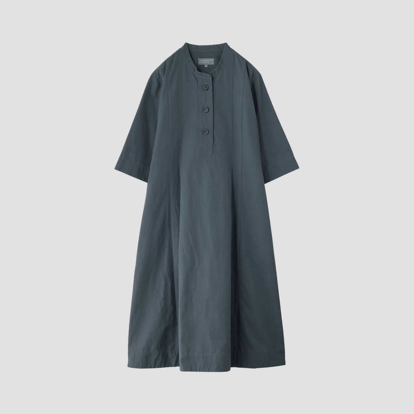 PLAIN WEAVE COTTON LINEN DRESS