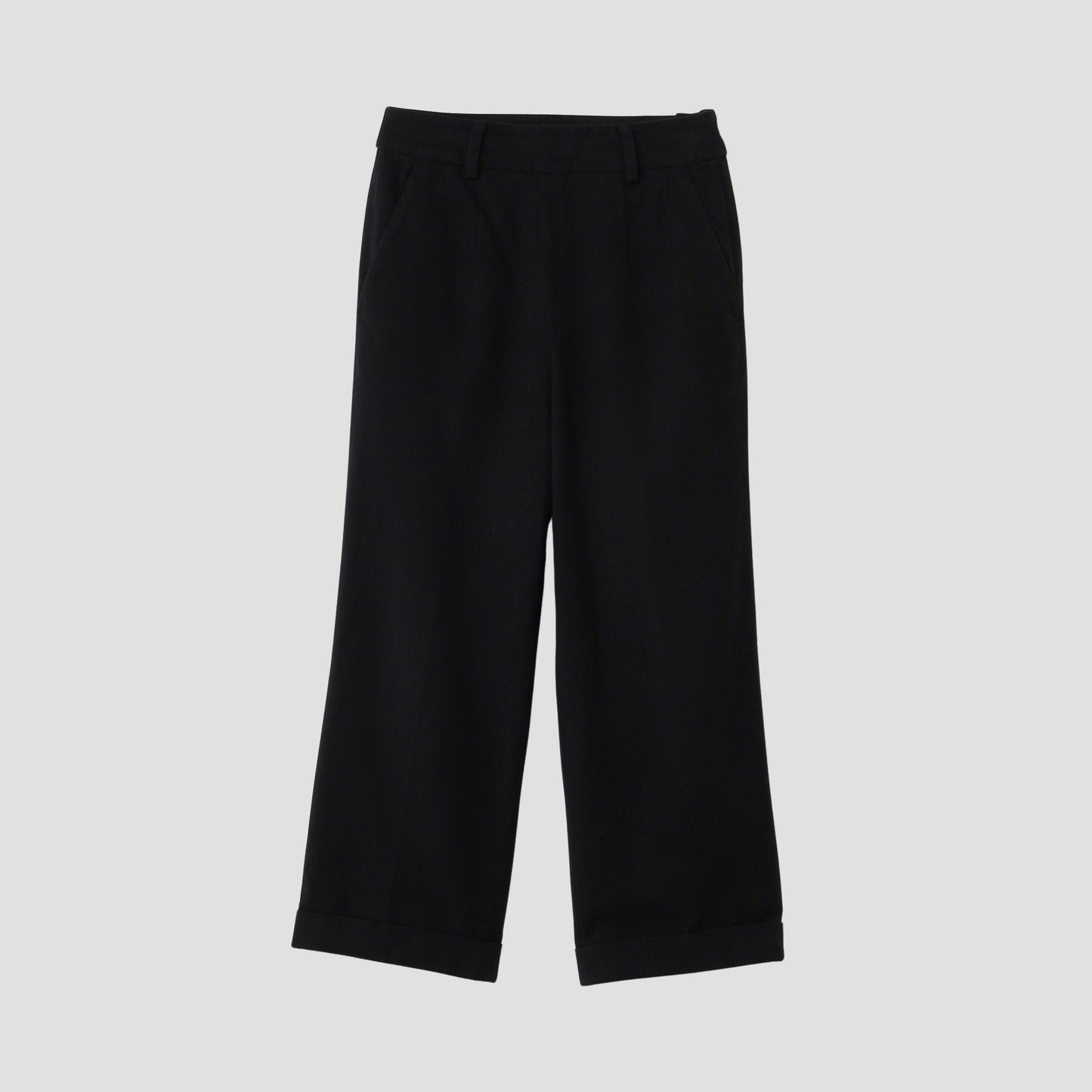 BRUSHED COTTON WOOL TROUSERS