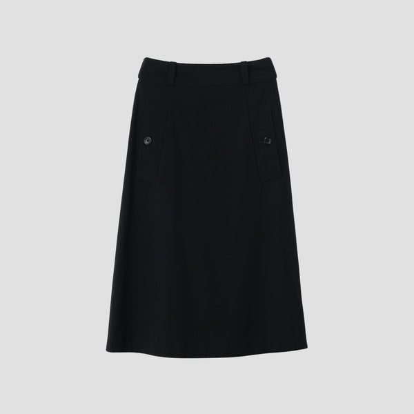 WOOL COTTON TWILL SKIRT