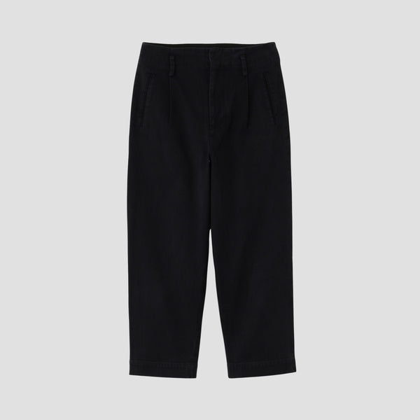 WASHED COTTON TWILL TROUSERS