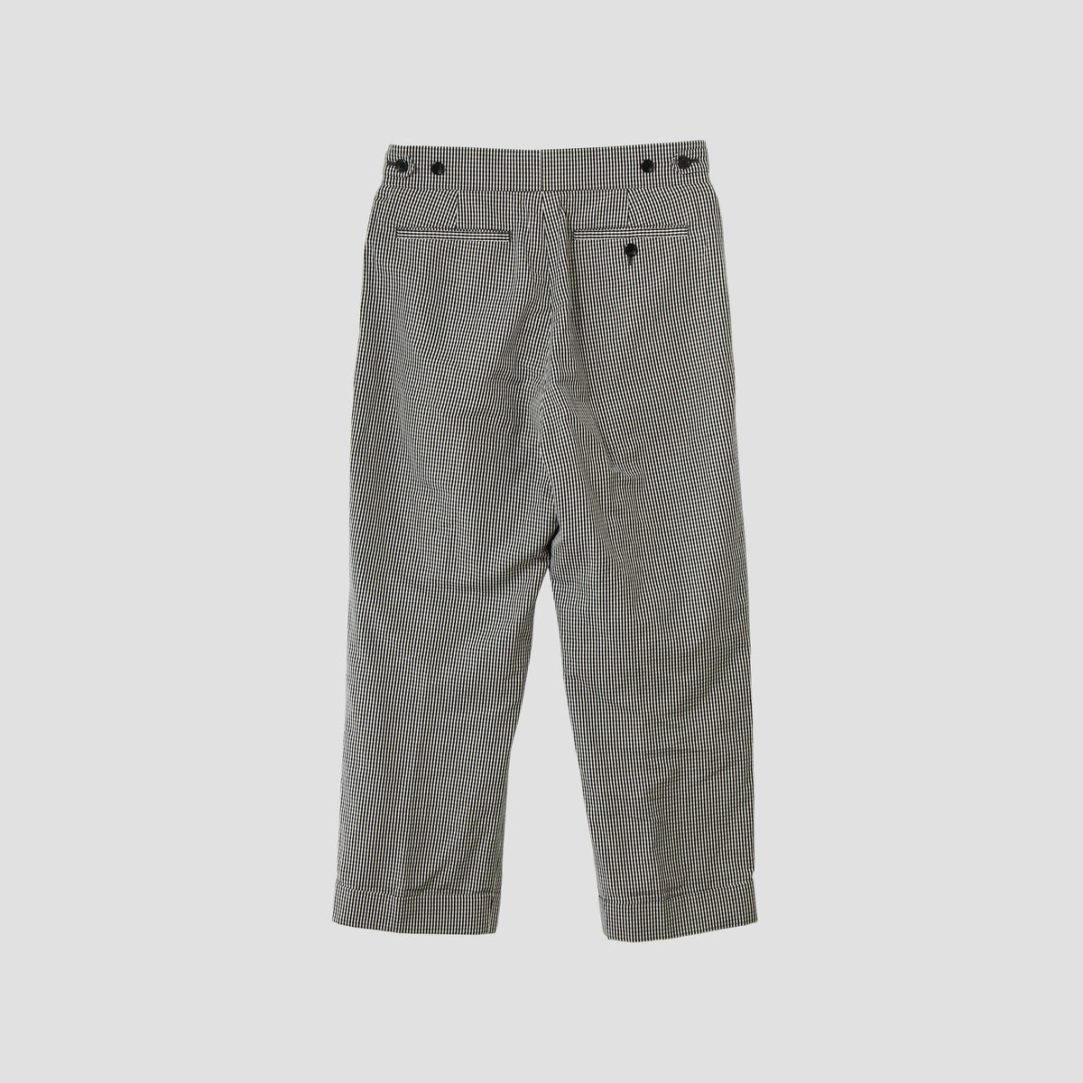 COTTON LINEN GINGHAM TROUSERS