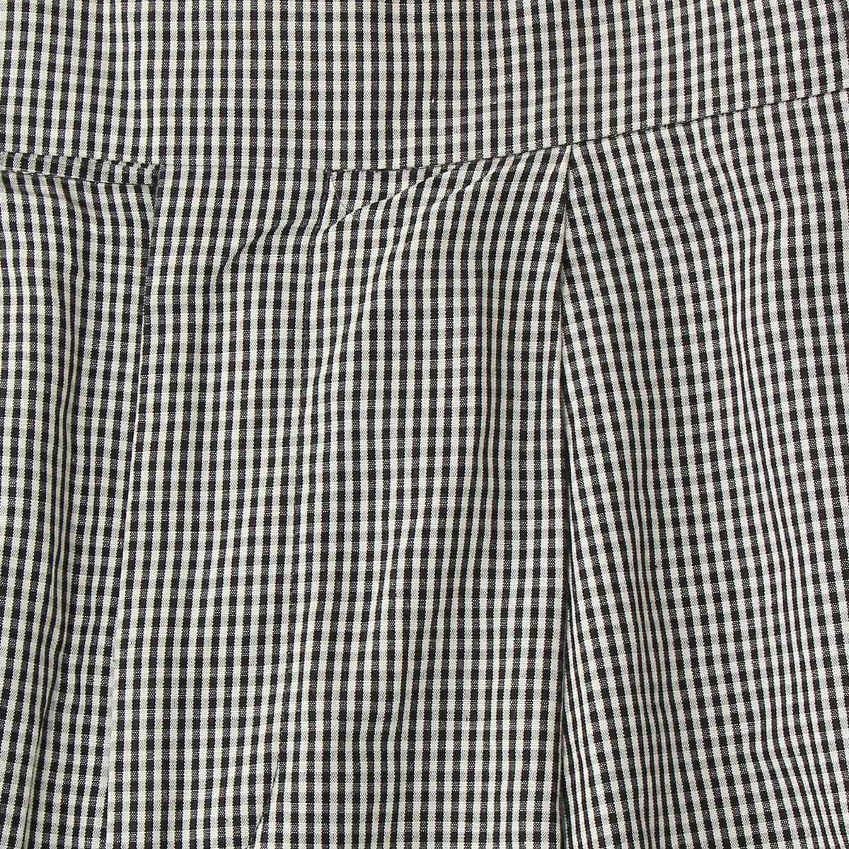 COTTON LINEN GINGHAM TROUSERS