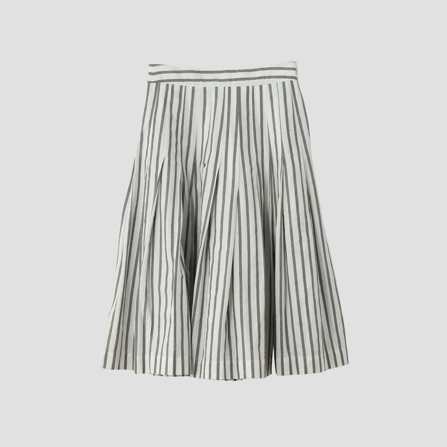 BOLD STRIPE COTTON LINEN SKIRT