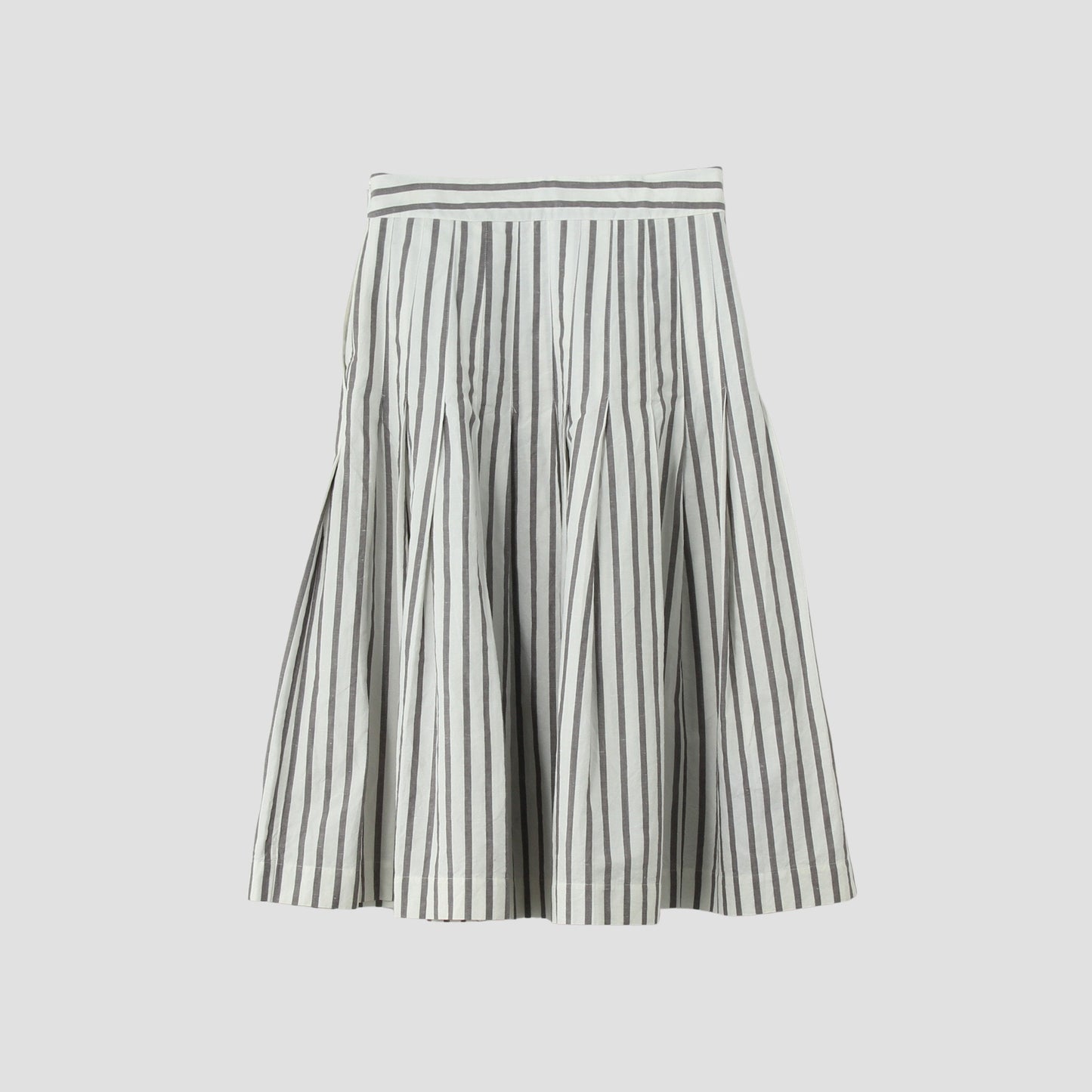 BOLD STRIPE COTTON LINEN SKIRT