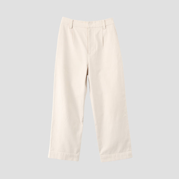 WASHED COTTON TWILL TROUSERS