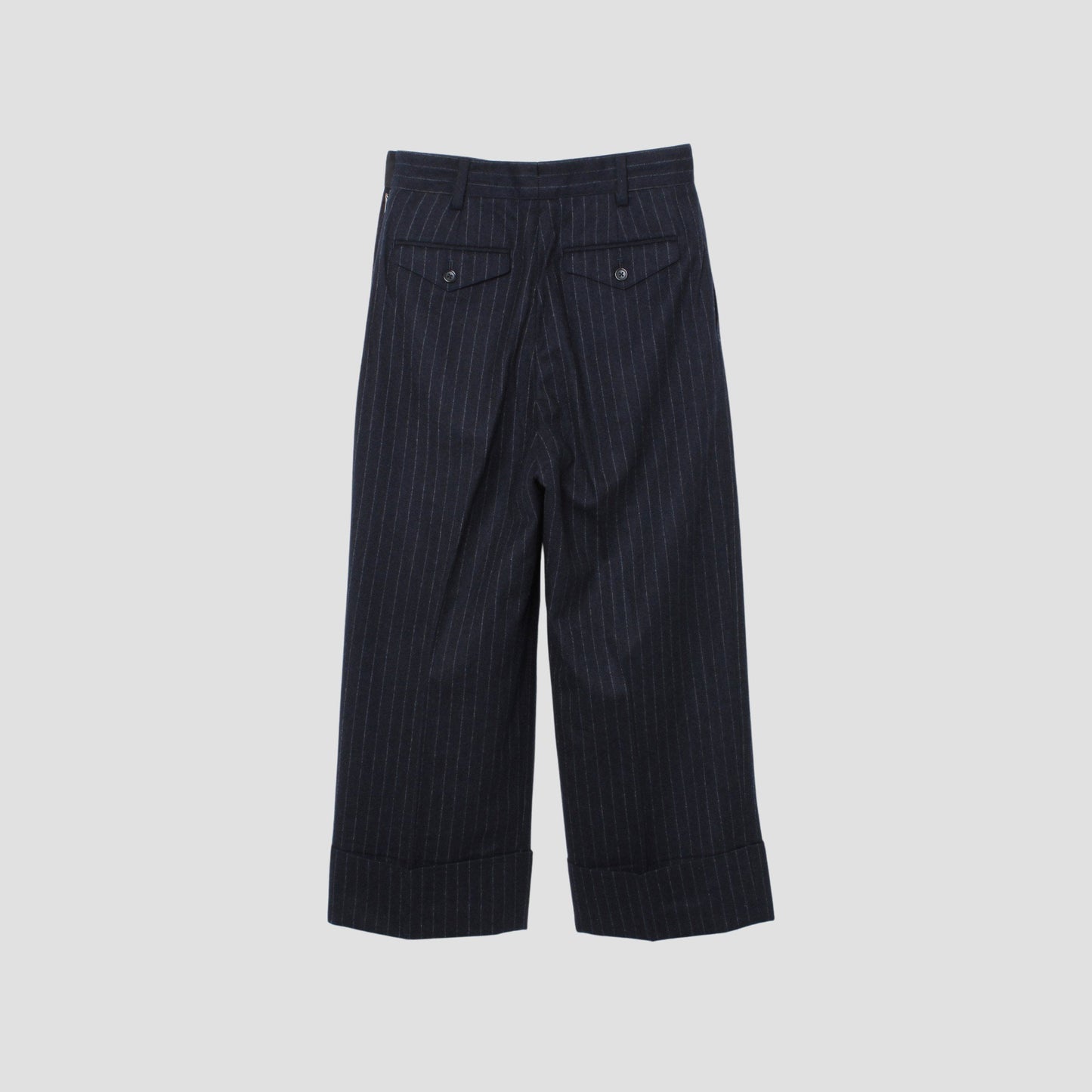 WORSTED WOOL PINSTRIPE TROUSERS