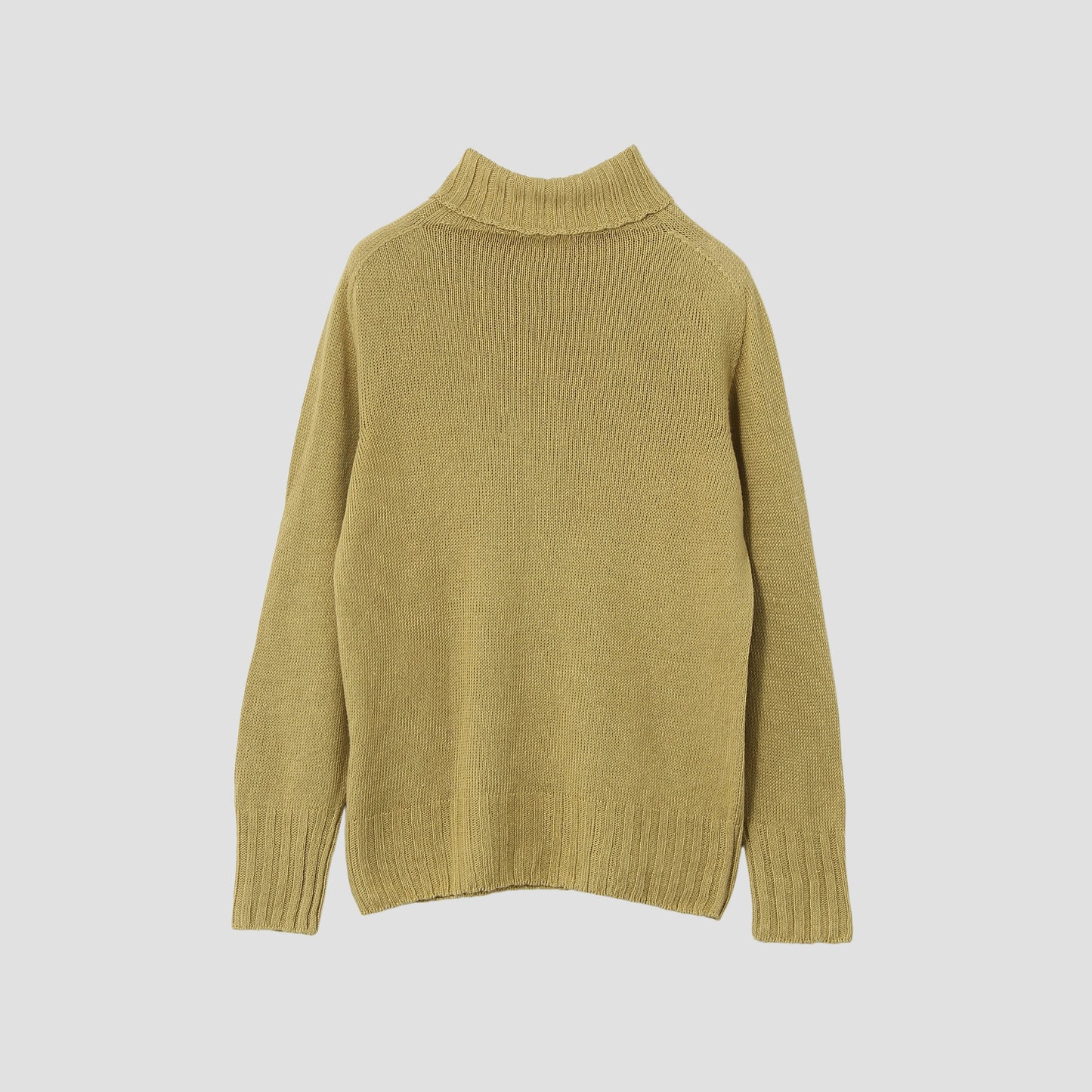 LINEN COTTON WIDE ROLL NECK KNIT