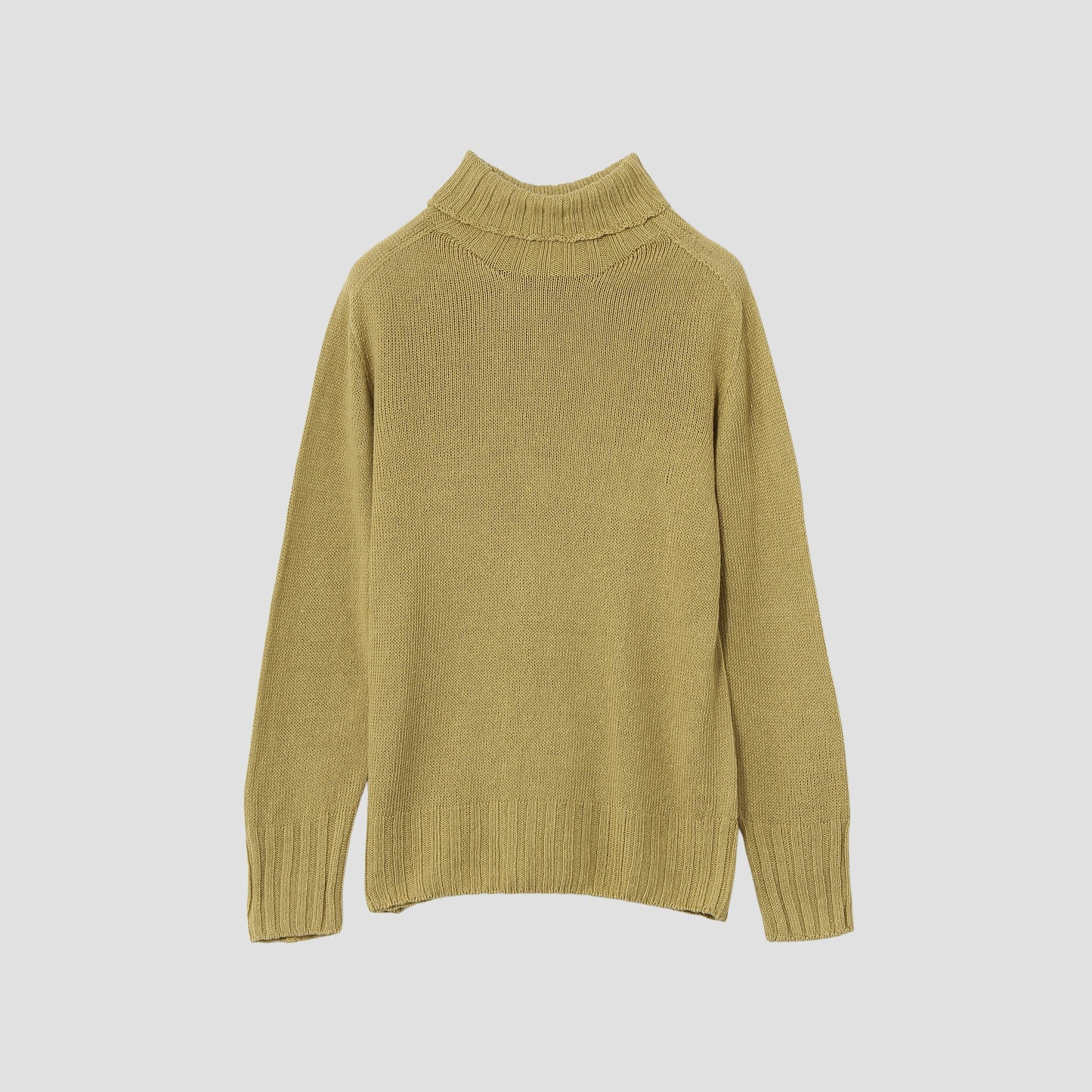 LINEN COTTON WIDE ROLL NECK KNIT