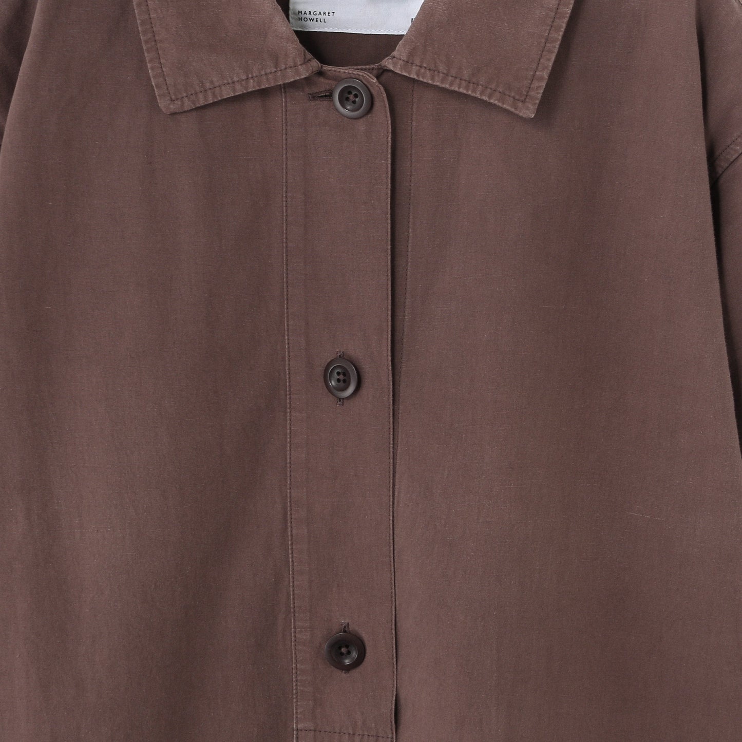 COTTON LINEN PLAIN WEAVE DRESS