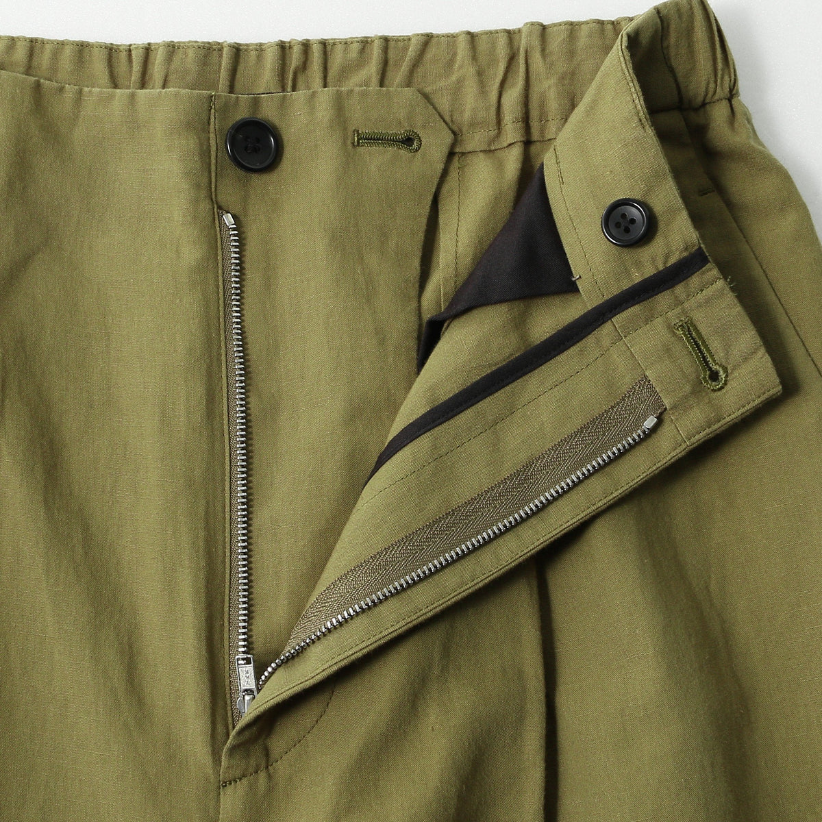 PLAIN WEAVE COTTON LINEN TROUSERS