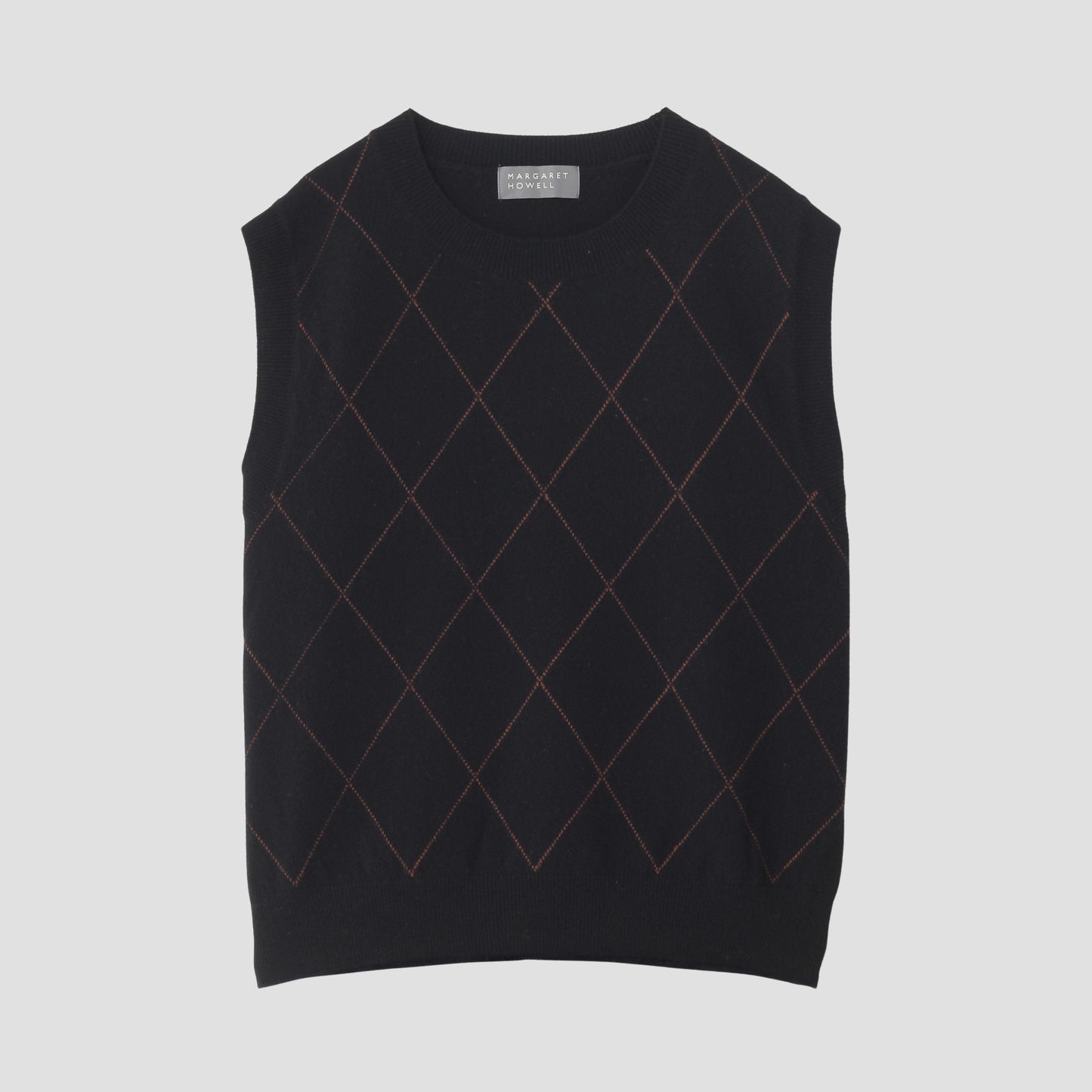 FINE WOOL GRAPHIC ARGYLE KNIT
