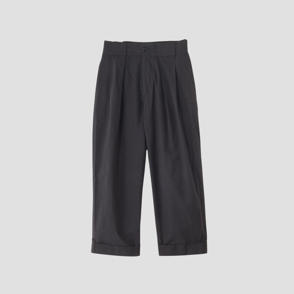 MATT COTTON SILK POPLIN TROUSERS