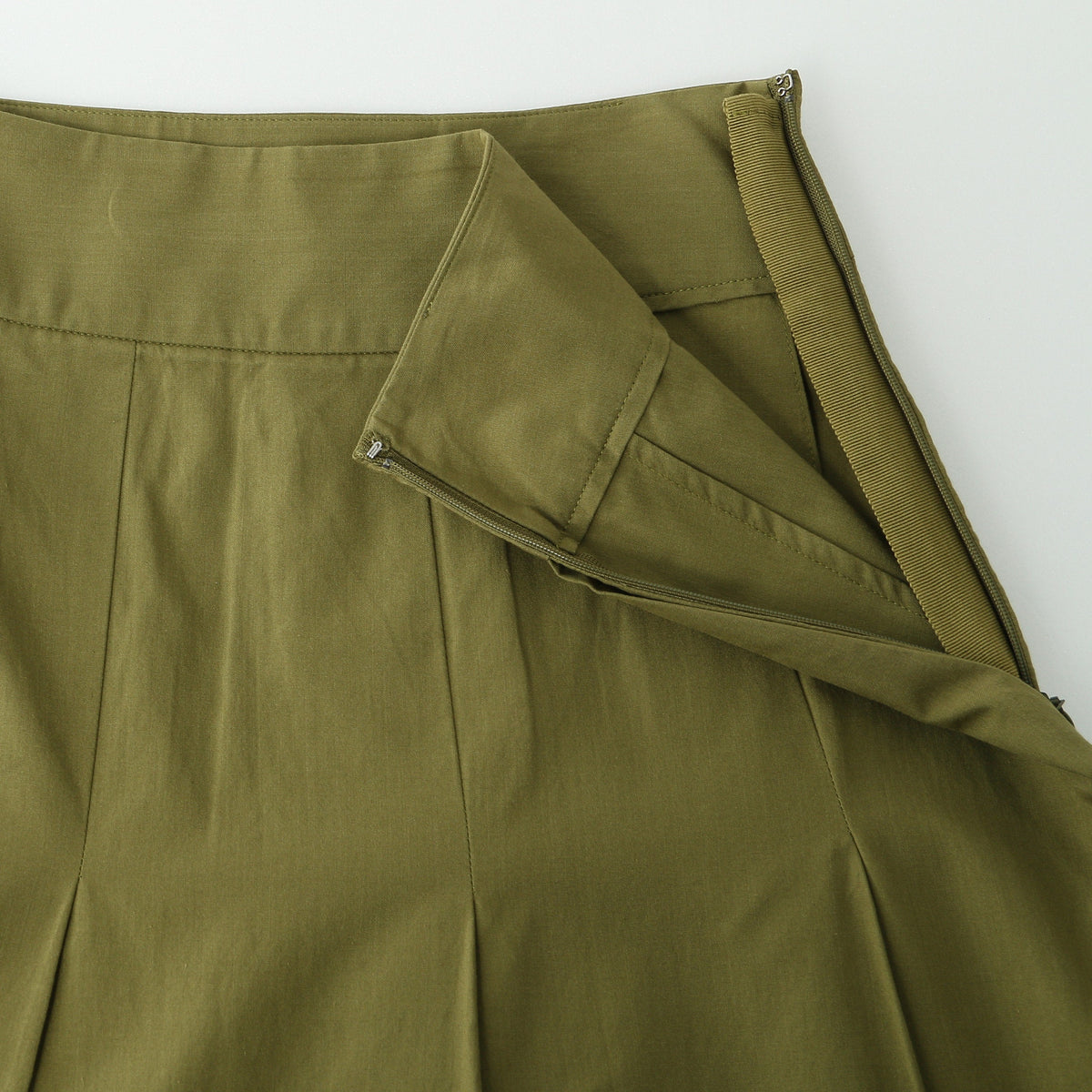 SILK COTTON POPLIN SKIRT