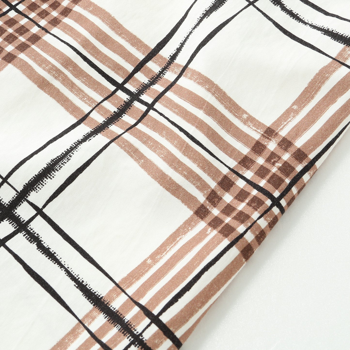 PAINTED CHECK COTTON LINEN SKIRT