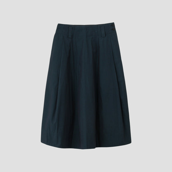 YARN DYED COTTON POPLIN SKIRT