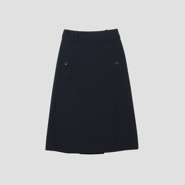 WOOL COTTON TWILL SKIRT