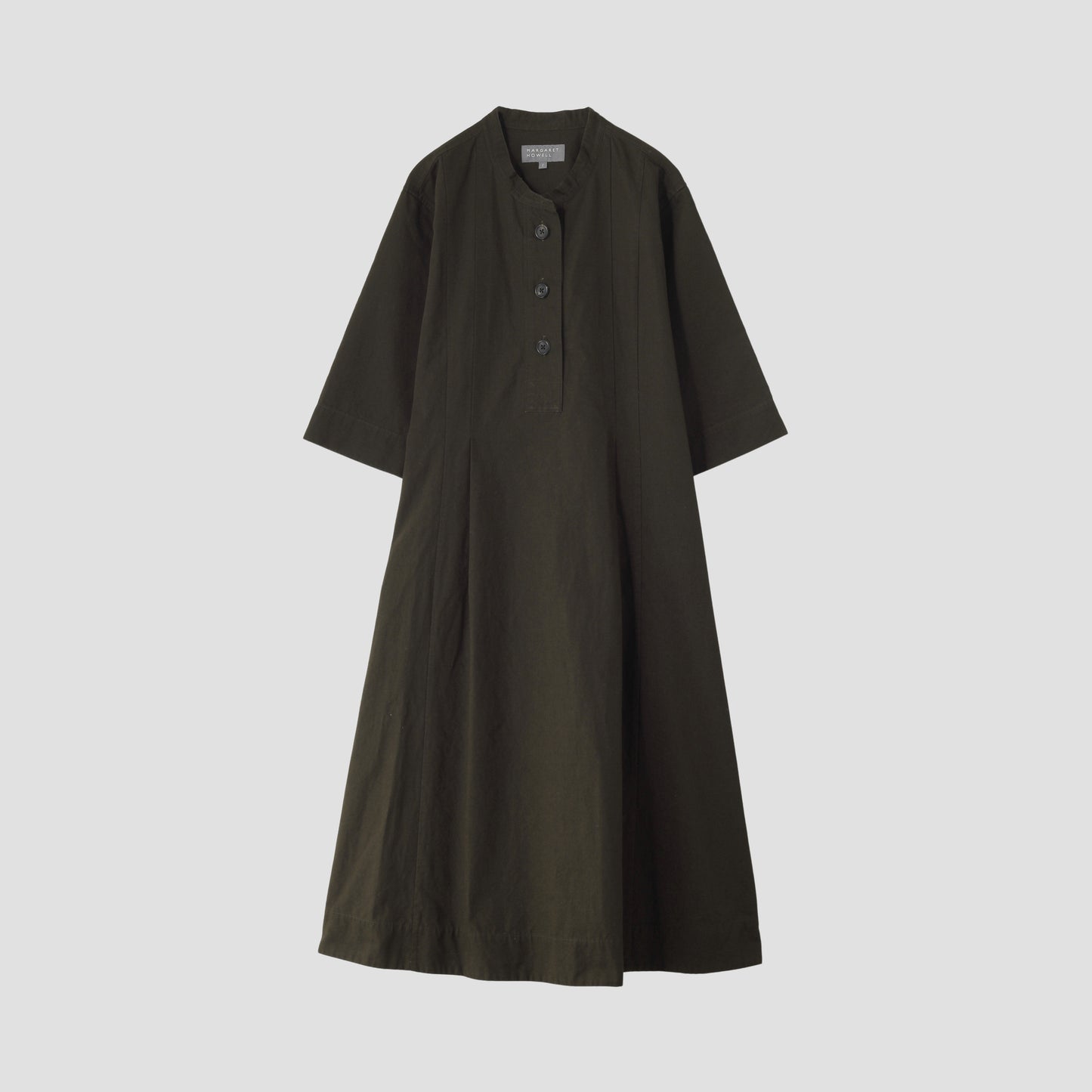 PLAIN WEAVE COTTON LINEN DRESS