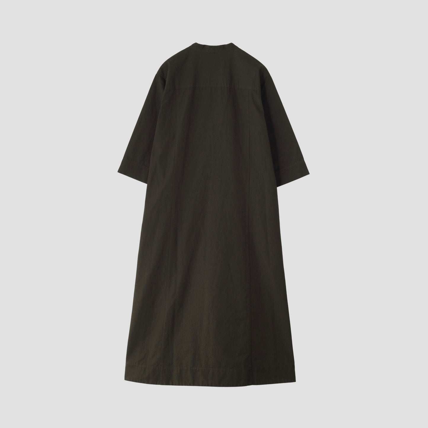 PLAIN WEAVE COTTON LINEN DRESS